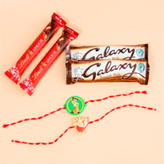 Beautiful Kids Rakhis with Chocolate Bars - Rakhi Chocolates to UK