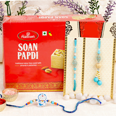 Bhaiya Bhabhi Kids Rakhi Set With Soan Papdi - Rakhi Hampers to UK