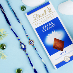 Lucky Raksha Bandhan Rakhi Hamper - Rakhi Chocolates to UK