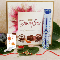 Hamsa Palm Hand Rakhi with Chocolates Hamper - Rakhi Chocolates to UK