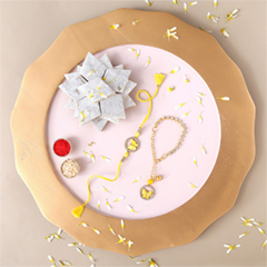 Sneh Butterfly Rakhi Set and 250 Grams Kaju Katli - Rakhi Sets to UAE