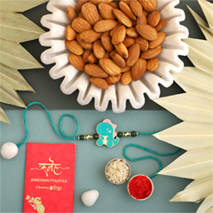 Sneh Lovely Dino Rakhi with 250 Grams Almonds - Rakhi Cards to UAE