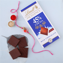 Fancy Stone Rakhi with Lindt Bar Dubai - Rakhi Chocolates to UAE