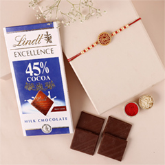 Beautiful Veera Rakhi with Lindt Bar Dubai - Rakhi Chocolates to UAE