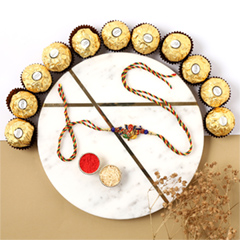 Sneh Ganesha Rakhi with 6 Pcs Rocher - Rakhi Chocolates to UAE