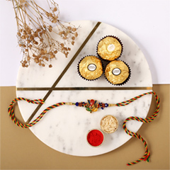 Sneh Ganesha Rakhi with 3 Pcs Rocher - Rakhi Chocolates to UAE