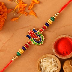 Multicoloured Lord Ganesha Rakhi - Exclusive Rakhi to UAE