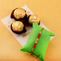 Single Rakhi and Ferrero Rocher - Rakhi and Chocolates to USA