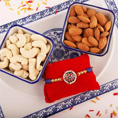 Colorful Rakhi with Cashew Almond - Exclusive Rakhi to USA
