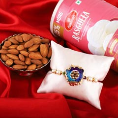 DRUZI stone Rakhi Combo Gift - Rakhi Sweets to USA
