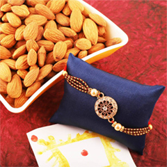 Stone Studded Rakhi and Almond - Exclusive Rakhi to USA