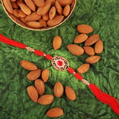 Red & Gold Rakhi with Almond
