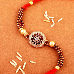 Stone Studded Single Rakhi to USA - Exclusive Rakhi to USA