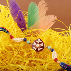 Etched Red Stone Rakhi to USA - Exclusive Rakhi to USA