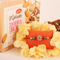Simply Elegant Floral Rakhi and Dhodha - Exclusive Rakhi to USA