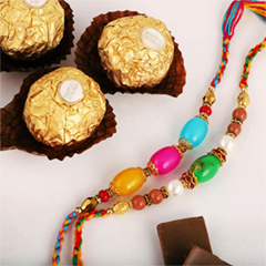 Colorful Twins and Ferrero Rocher - Rakhi and Chocolates to USA