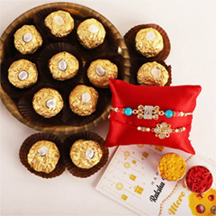 Delicate Rakhis and Ferrero Rocher - Exclusive Rakhi to USA