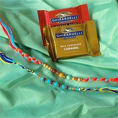 Dual Ghirardelli Rakhi Set - Send Rakhi to New York