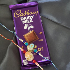 Flaring Rakhi Set with Cadbury - Send Rakhi to New York