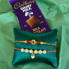 Cherishing Rakhi Set with Cadbury - Rakhi and Chocolates to USA