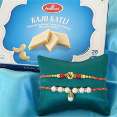 Kaju Katli with Trendy Rakhi Set - Send Rakhi to New York