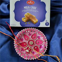 Milkcake Rakhi Thali Combo - Thali Hampers to USA