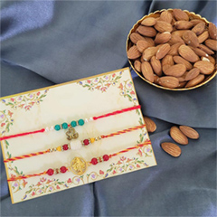 Beloved Trio with Almond - Rakhi and Dry Fruits to USA