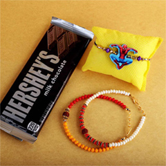 Sleek Rakhis and Kids Rakhi with Hersheys - Rakhi and Chocolates to USA