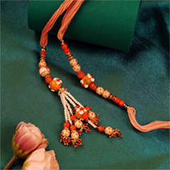 Coral Pearl Bhaiya N Bhabhi Set - Send Rakhi to New York