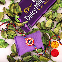 Chocolates with Captain America - Rakhi and Chocolates to USA