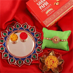 Thali Soan Rakhi Combo - Thali Hampers to USA
