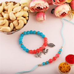 Exquisite Bhaiya Bhabhi with Cashew - Rakhi and Dry Fruits to USA