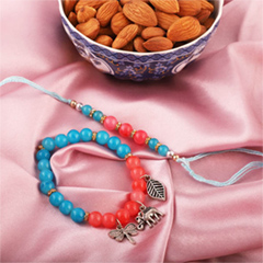 Almond with Bhaiya Bhabhi Rakhi - Rakhi and Dry Fruits to USA
