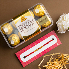 Rudraksh Rakhi With Ferrero Rocher - Rakhi Chocolates to Australia