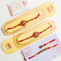 Bhaiya Bhabhi, Veera & Ganpati Set of 4 Rakhis - Bhaiya Bhabhi Rakhi to Australia