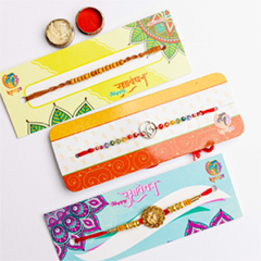 Traditional Set of 3 Rakhis - Rakhi Sets to Australia