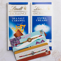 Two Onkar With Lindt Bars - Rakhi Chocolates to Australia