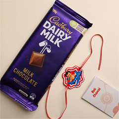 Chota Bheem Rakhi With Dairy Milk - Rakhi Cards to Australia
