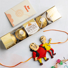 Kid Rakhi With Ferrero Rocher - Rakhi Cards to Australia