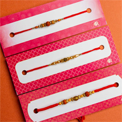 Set of 3 Rudraksh Rakhis - Rakhi Sets to Australia