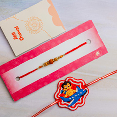 Rudraksha & Kids Set of 2 Rakhis - Rakhi Cards to Australia