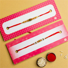 Designer Pearl Set of 2 Rakhis - Rakhi Sets to Australia