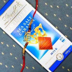Veera Rakhi With Lindt Sea Salt - Rakhi Chocolates to Australia
