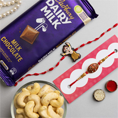 Bhai and Kid Rakhi with Dairy Milk and Cashew - Rakhi Chocolates to Australia
